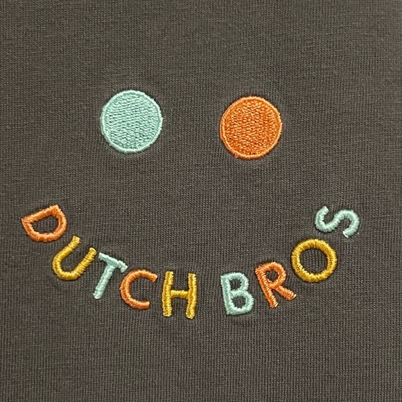 DUTCH BROS Embroidered Gray T-Shirt- Size M - Picture 3 of 5